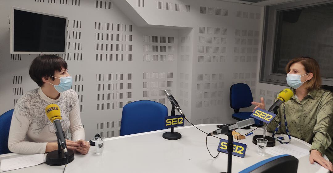 La portavoz nacional del BNG, Ana Pontón, durante una entrevista en Radio Galicia - Cadena SER.