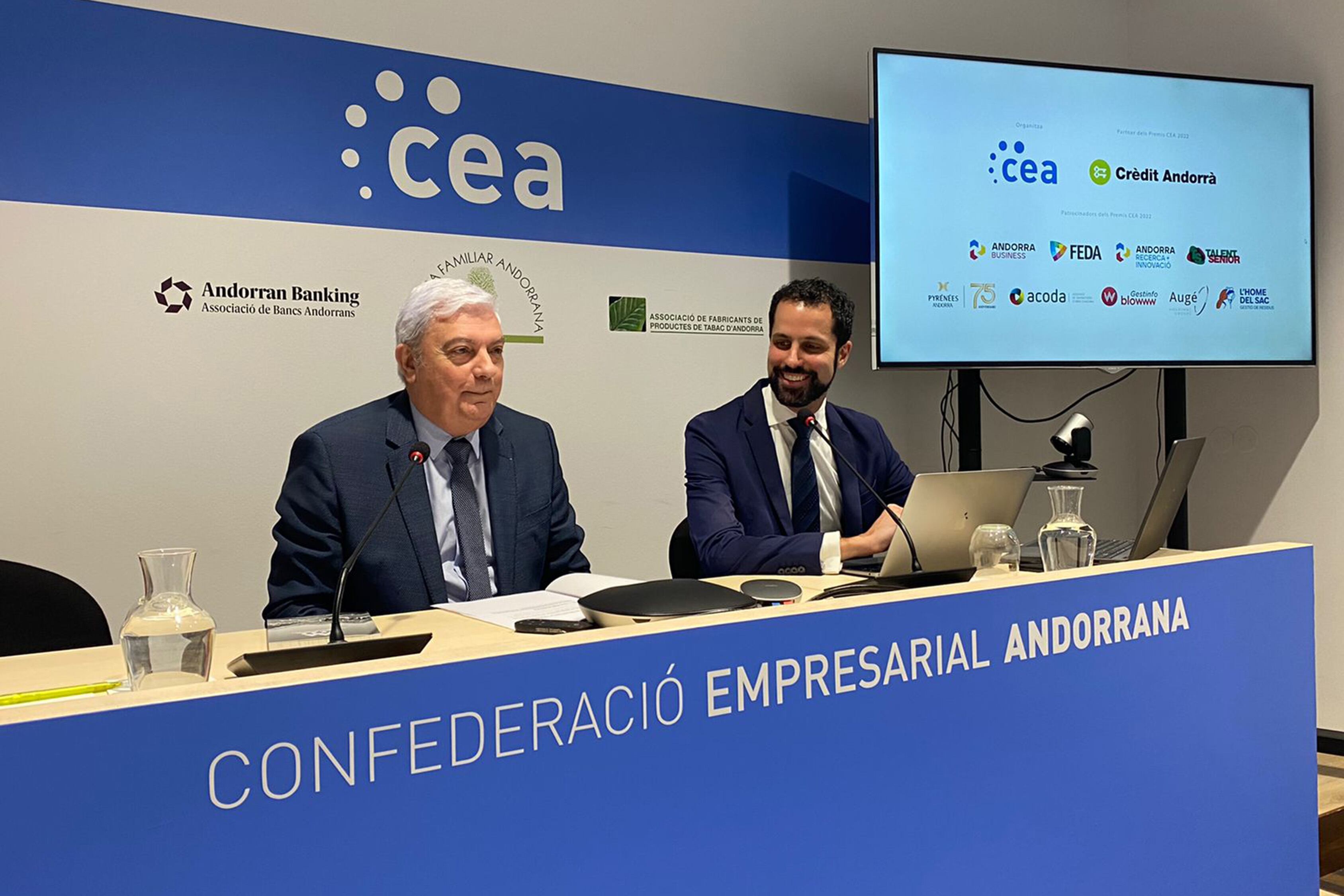 El president de la CEA, Gerard Cadena, i el gerent de l&#039;entitat, Iago Andreu, en una imatge d&#039;arxiu