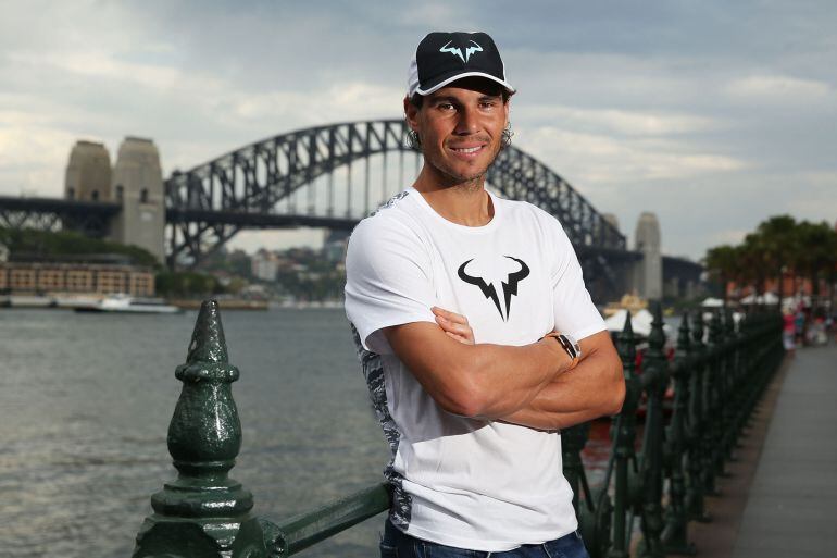 SYDNEY, AUSTRALIA - JANUARY 11:  Rafael Nadal poses during the FAST4Tennis media opportunity at Circular Quay on January 11, 2016 in Sydney, Australia.  (Photo by Brendon Thorne/Getty Images)