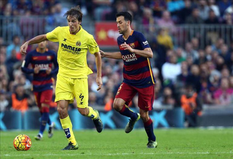 Pina y Búsquets en el partido del Camp Nou de esta temporada