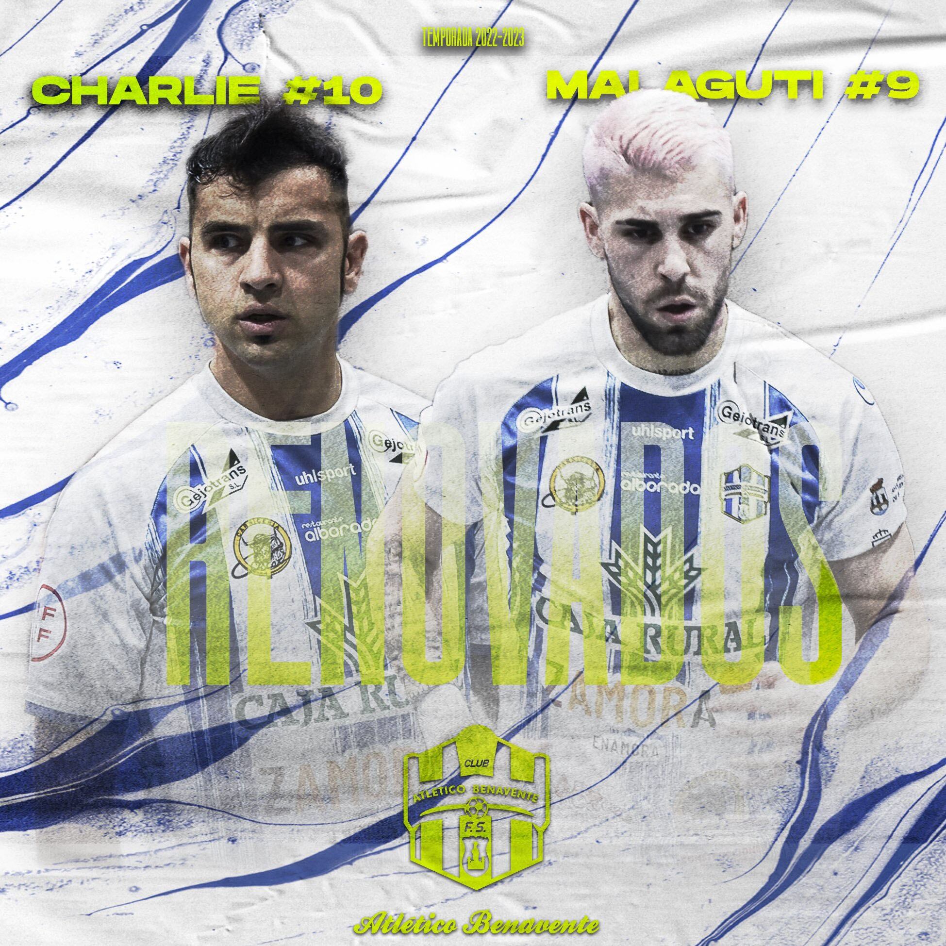 El Atlético Benavente anuncia las renovaciones de Charlie y Malaguti