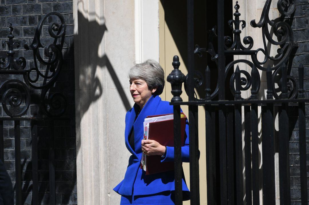 Theresa May, dejando el 10 de Downing Street este miércoles.