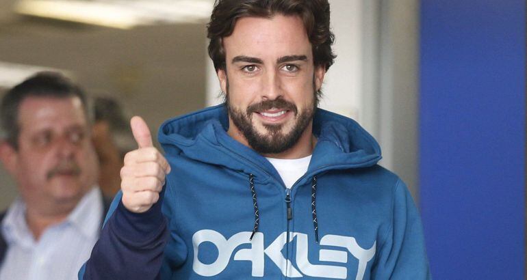 Fernando Alonso, a su salida del hospital el pasado 25 de febrero.