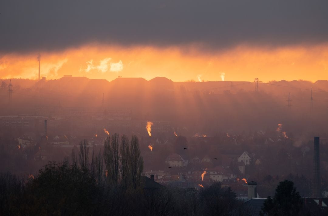 Atardecer en la ciudad de Dresde.