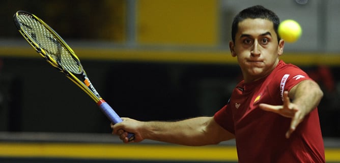 Nicolás Almagro durante el partido