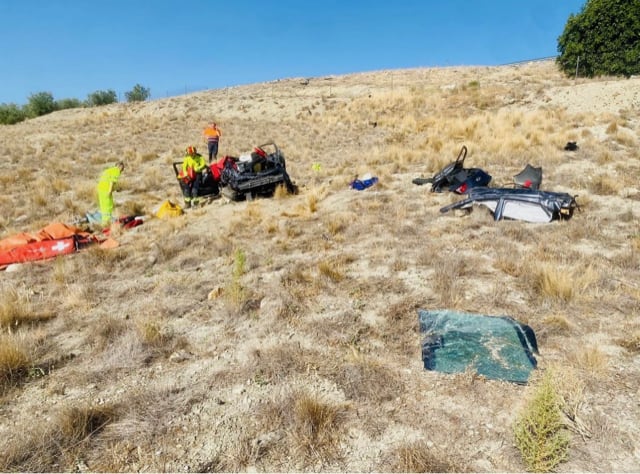 Lugar del siniestro en el que han trabajado los Bomberos de Jaén este lunes.