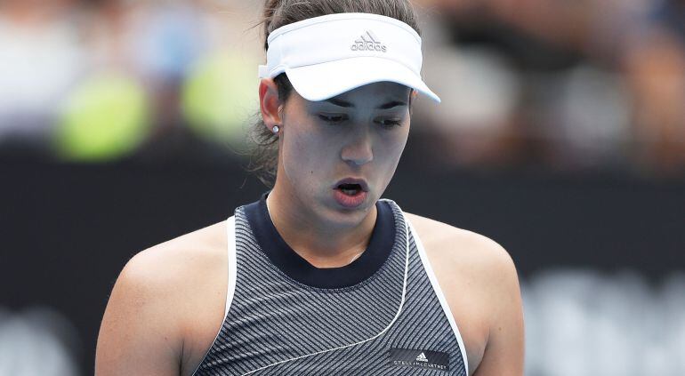 Garbine Muguruza, en el partido ante Kiki Bertens en Sidney.