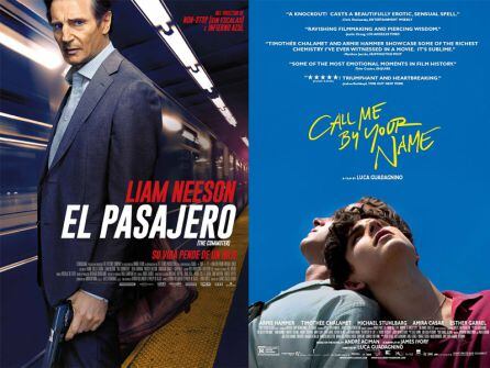 Carteles de &quot;El pasajero&quot; y &quot;Call me by your name&quot;