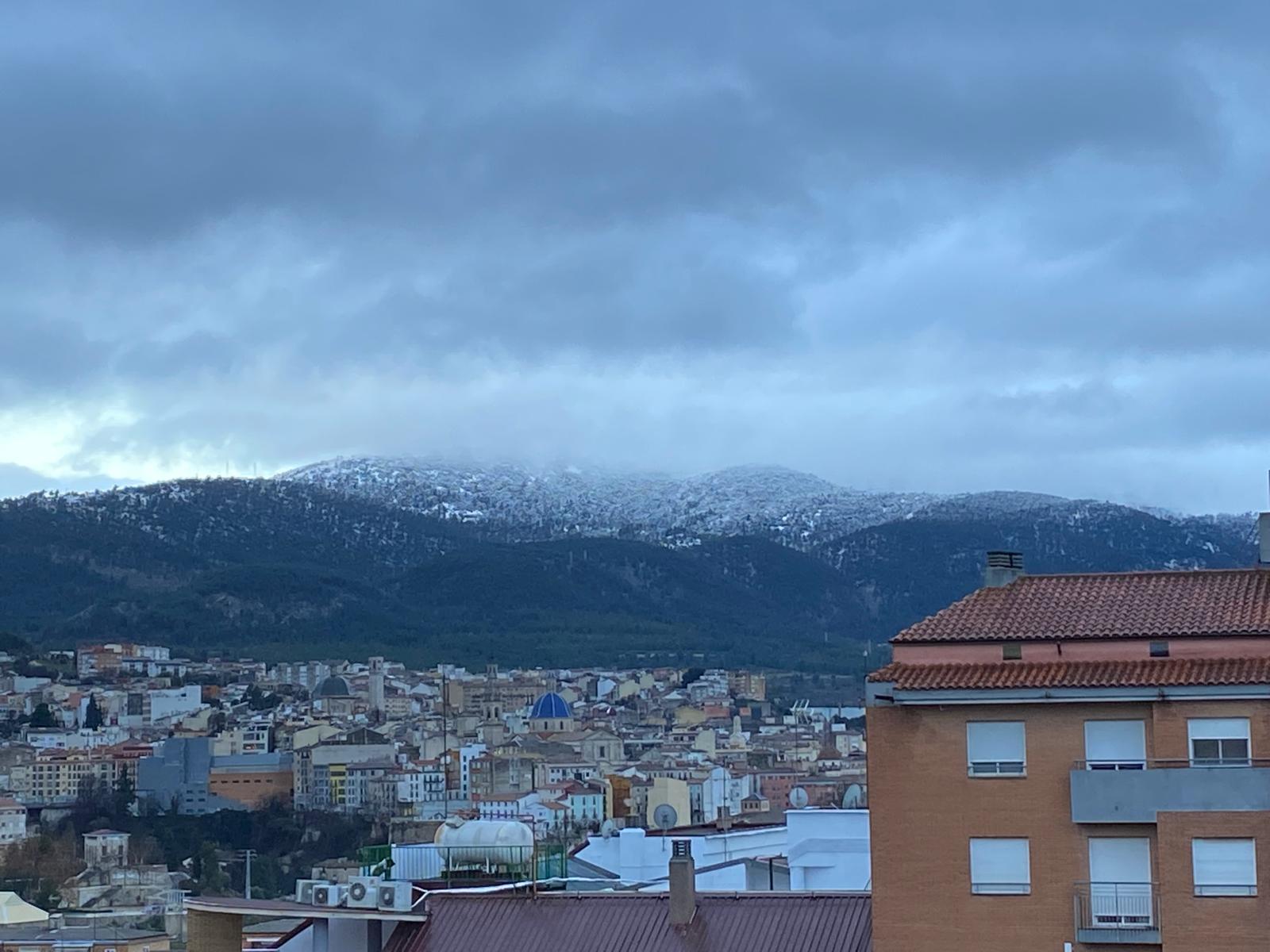 Nieve en La Serreta vista desde Alcoy