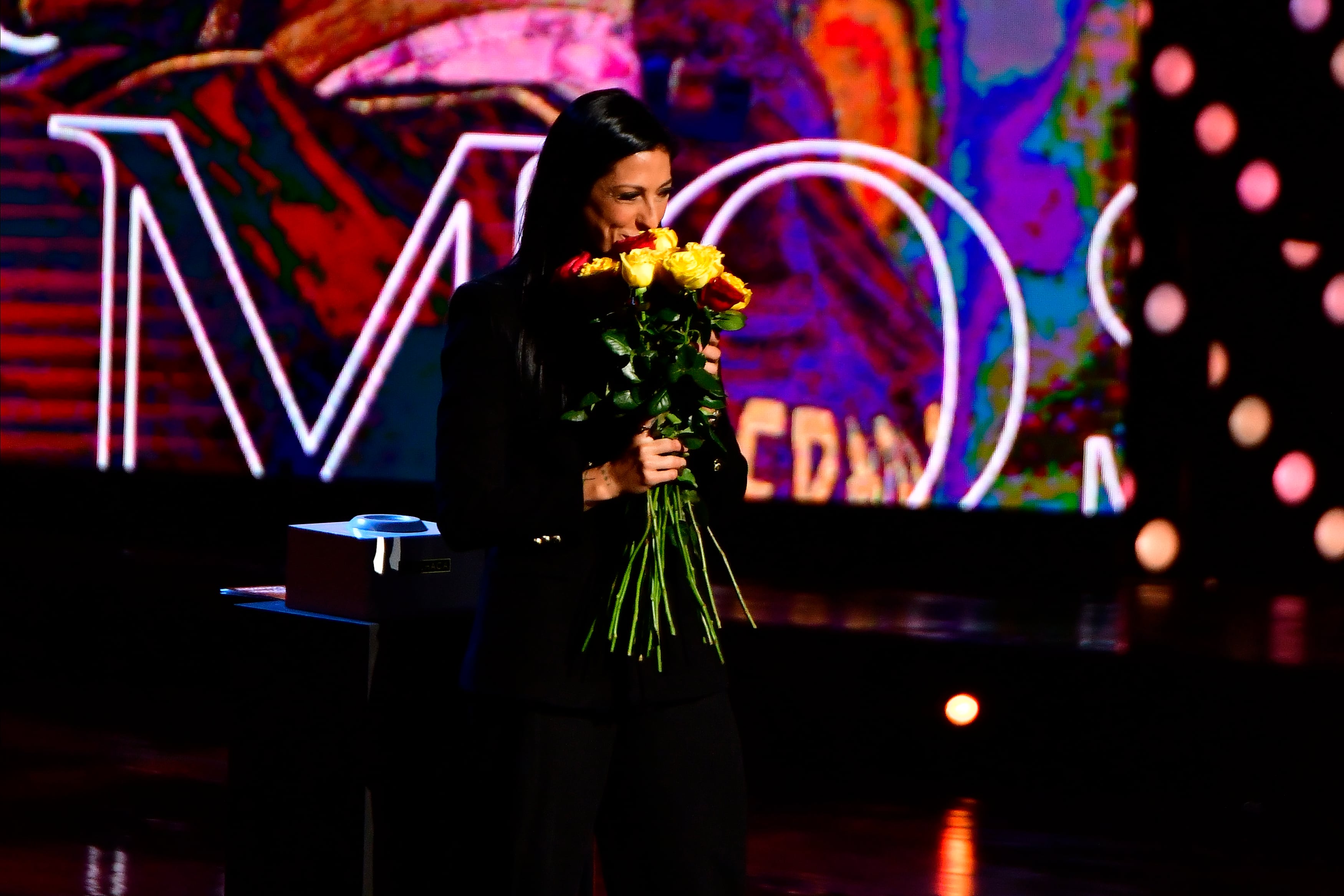 Jenni Hermoso, durante el homenaje que recibió del Pachuca.