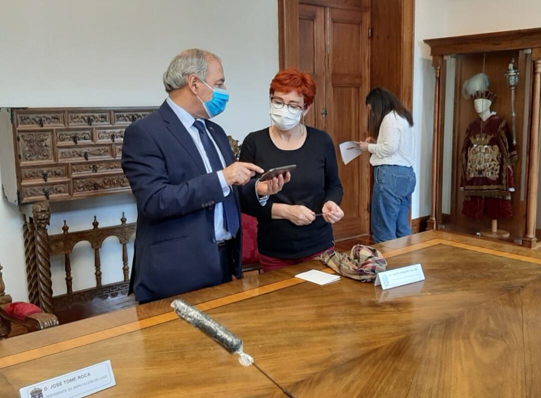 Presidente y Vicepresidente de la Diputación de Lugo durante la rueda de prensa en la que se informaba de la liquidación de SUPLUSA.