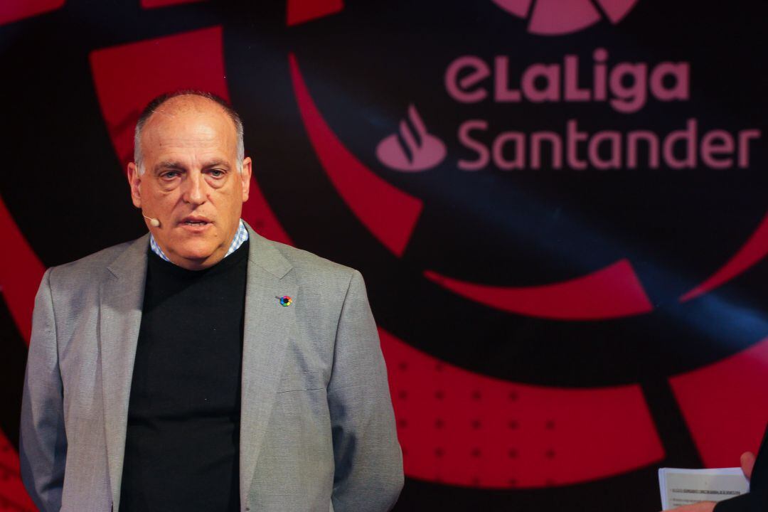 Javier Tebas, durant un acte de La Liga Santander.