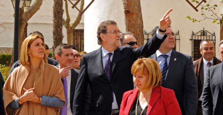 Mariano Rajoy acompañado de Cospedal en El Toboso (Toledo)