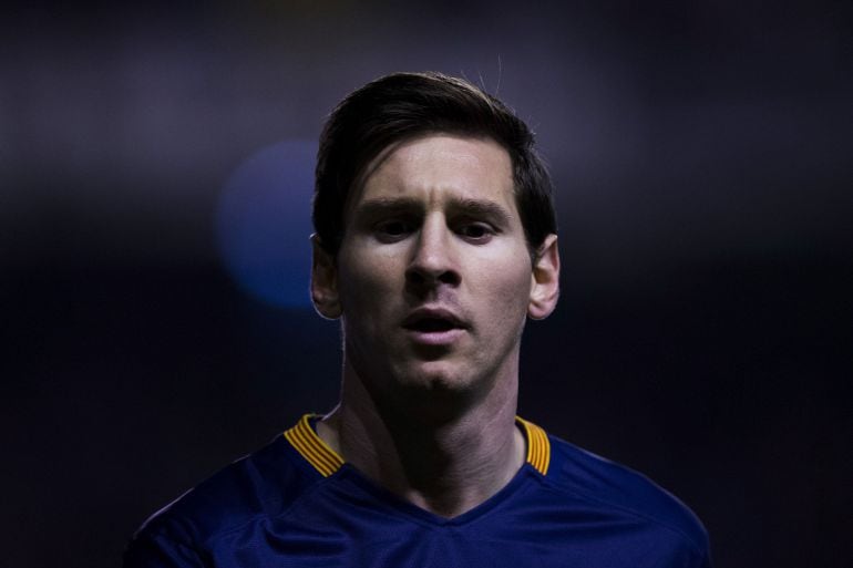 Messi, durante un partido con el Barça