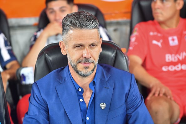 MONTERREY, MEXICO - MAY 04: Head coach Martin Demichelis of Monterrey looks on from the bench prior to the Play-in match between Monterrey and Pumas UNAM as part of the Torneo Clausura 2025 Liga MX at BBVA Stadium on May 04, 2025 in Monterrey, Mexico. (Photo by Azael Rodriguez/Getty Images)