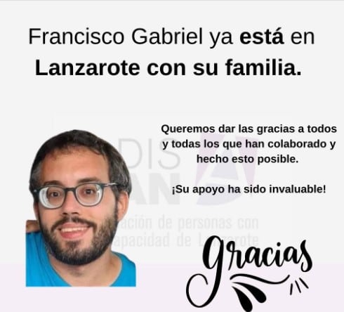 El desaparecido hace más de un mes en Lanzarote ya está con su familia.