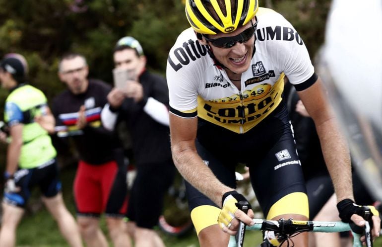 Gesink, en un lance de esta Vuelta Ciclista