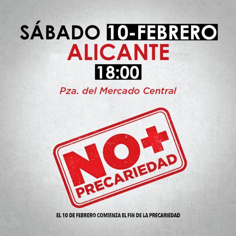 Cartel de la manifestación en Alicante capital