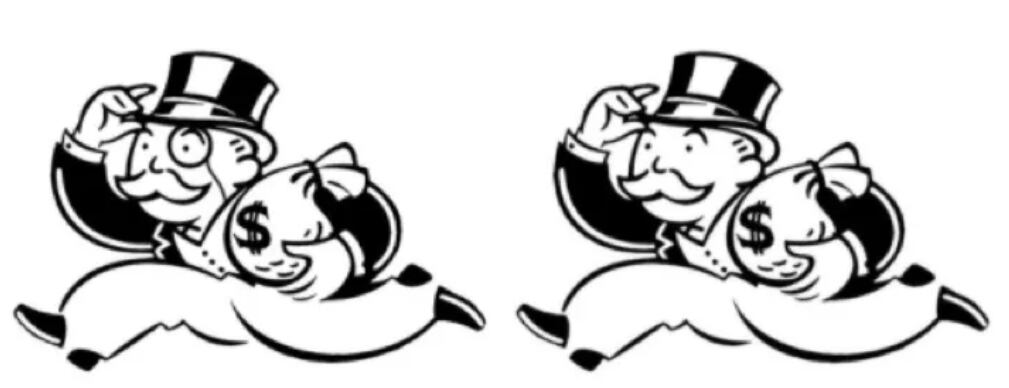 La imatge icònica del Monopoly amb l'efecte Mandela