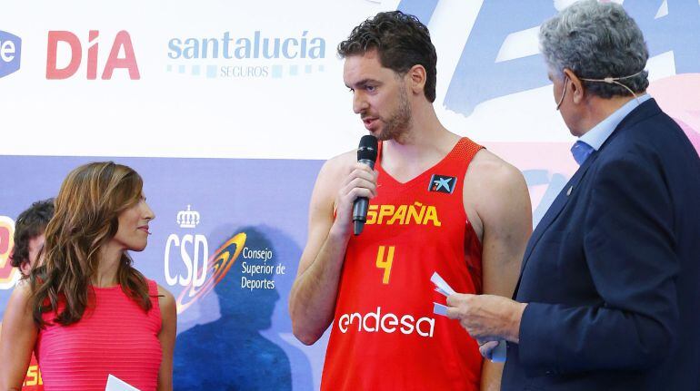 Pau Gasol, durante la presentación oficial del combinado nacional