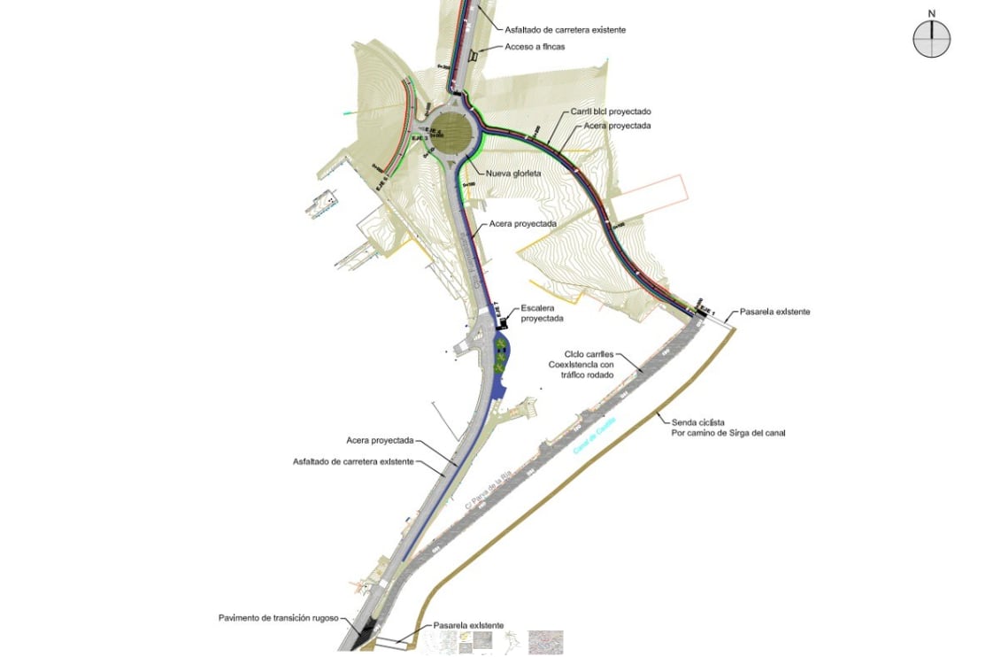 Nuevo carril bici en la carretera de Fuensaldaña