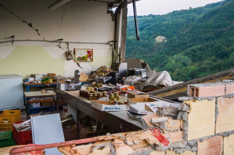 Una casa destruida en Pescara del Tronto. 