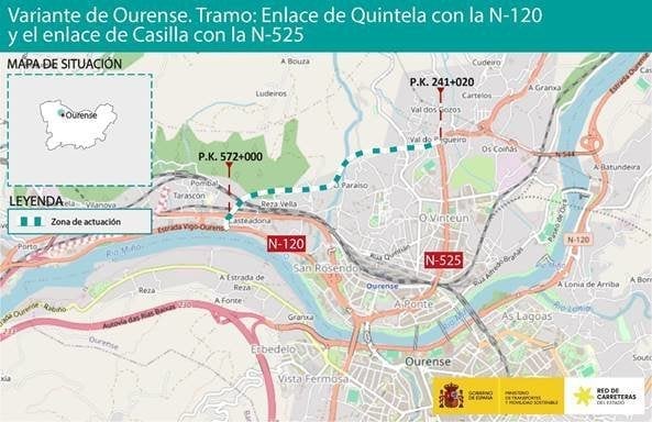 Mapa facilitado por el Ministerio de transportes y movilidad sostenible