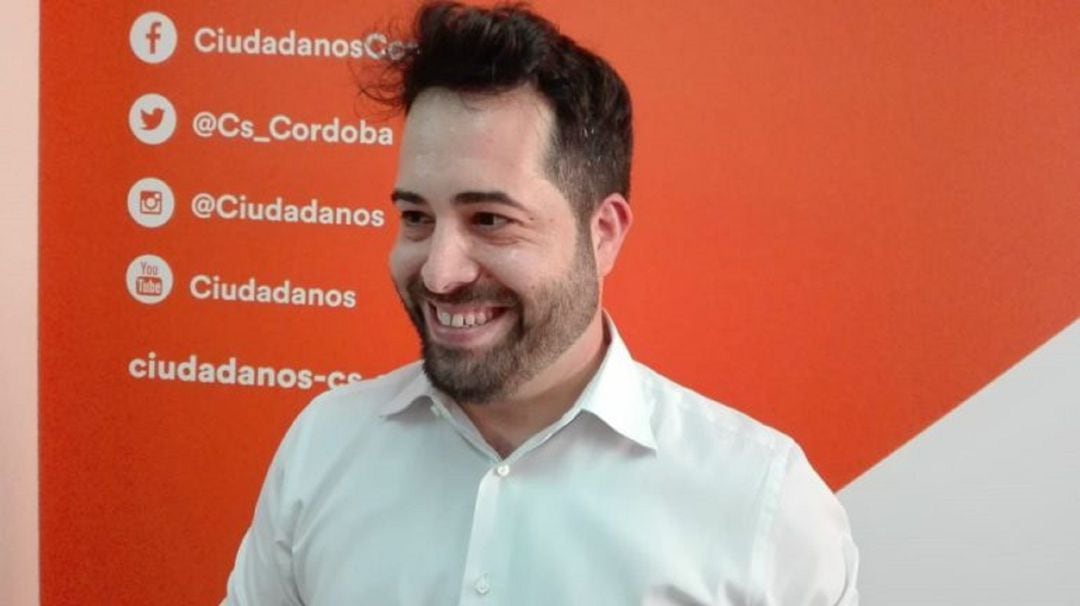 Fran Carrillo, en la sede de Ciudadanos en Córdoba. 