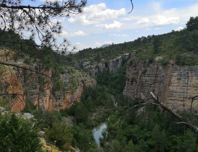 El río Júcar nos acompaña, desde el fondo del barranco, en distintos puntos del camino.