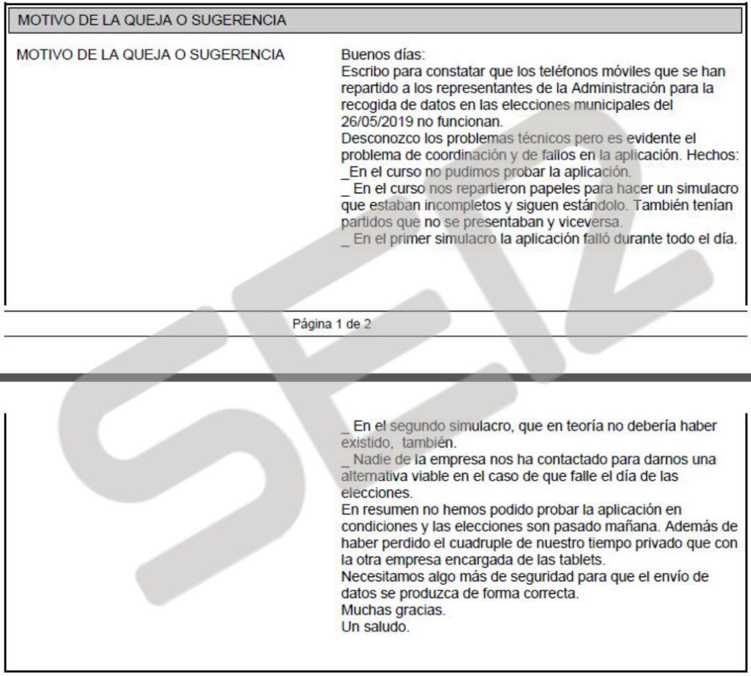 El personal administrativo encargado del recuento electoral alertó a Interior de que el sistema fallaba