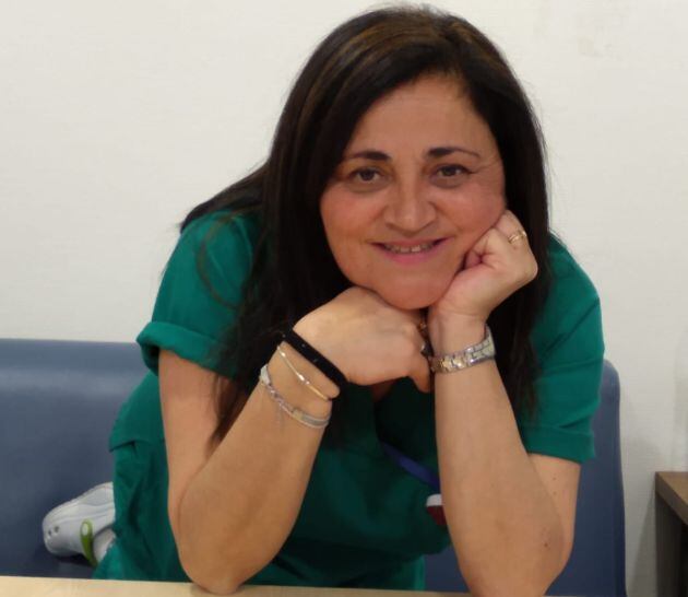 Teresa Delgado. Auxiliar de enfermería en la tercera planta del Hospital Reina Sofía, donde son tratados los enfermos de coronavirus
