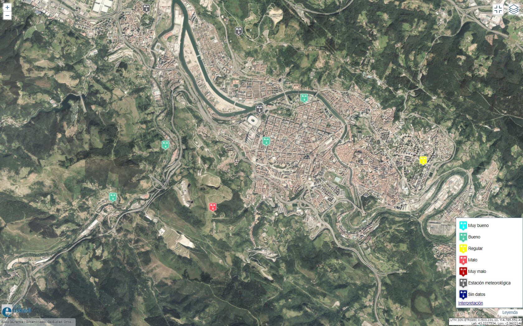 El sensor de calidad del aire del monte Arraiz lleva desde el jueves en rojo.