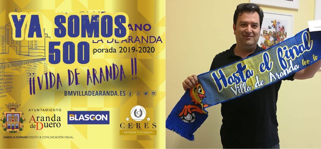 Creatividad que la entidad de El Príncipe de Asturias ha realizado tras llegar al medio millar de abonados.