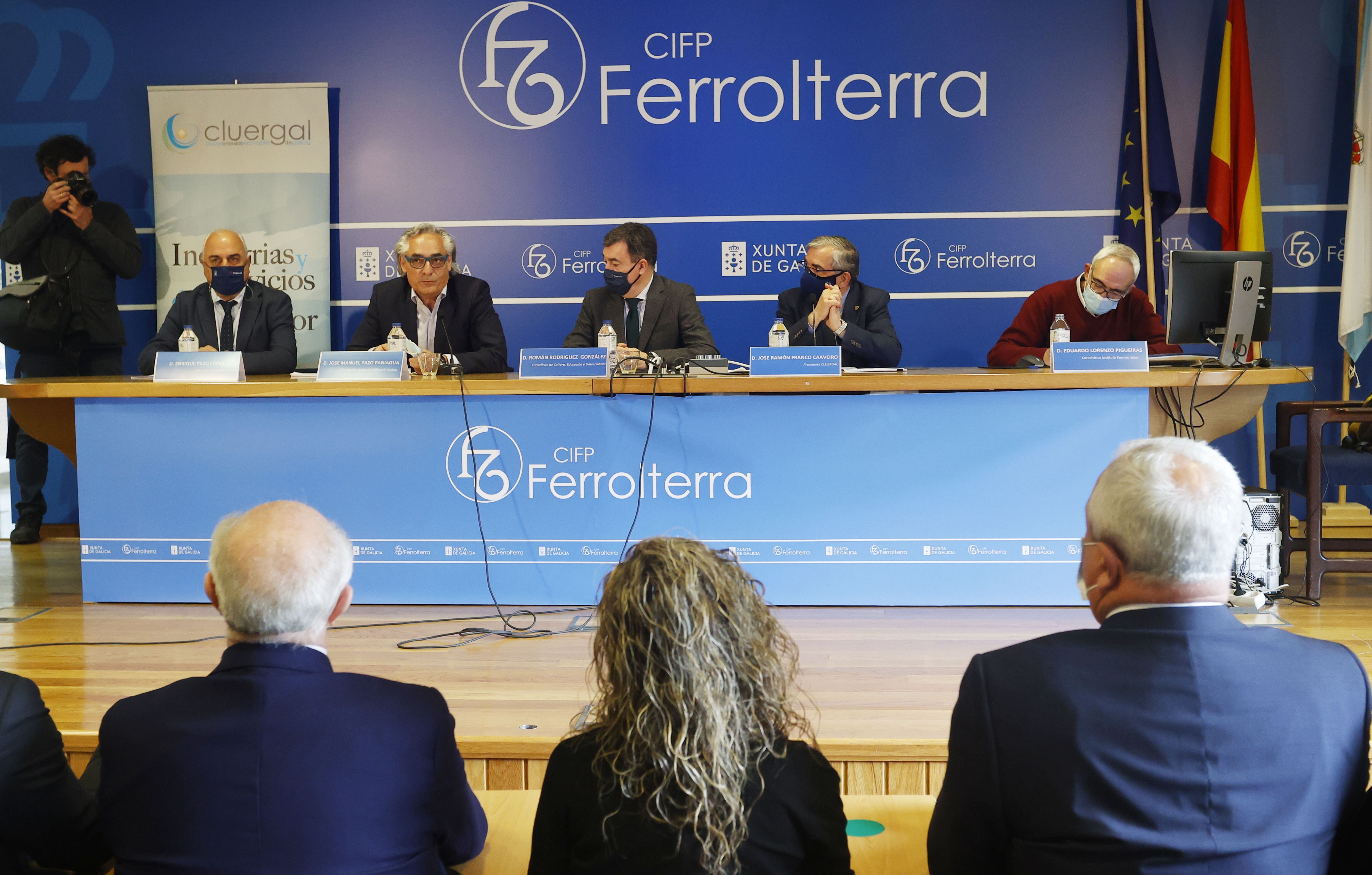 Román Rodríguez, este miércoles en un acto en el CIFP Ferrolterra