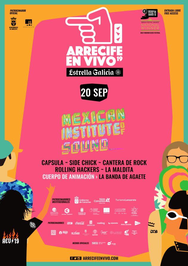 Cartel de la primera jornada de Arrecife En Vivo 2019.