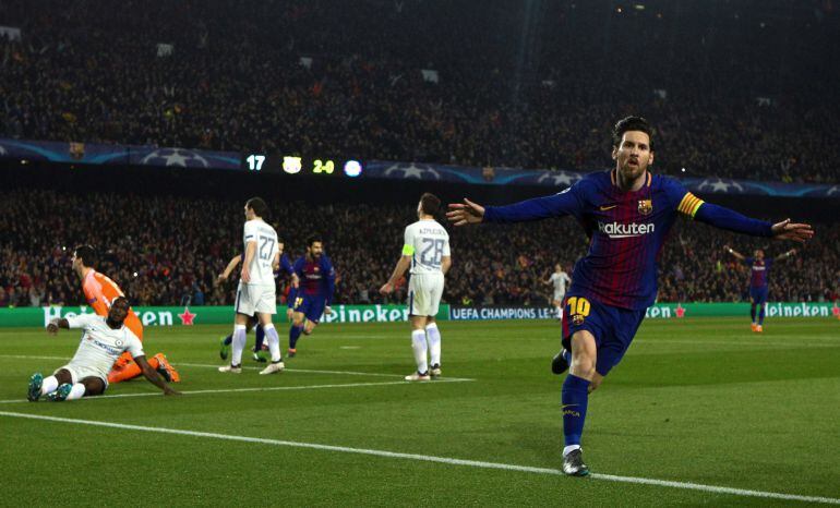 Messi celebra su segundo gol.