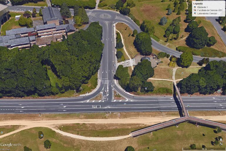 Vista aérea de la unión de Alfonso X con la Nacional VI