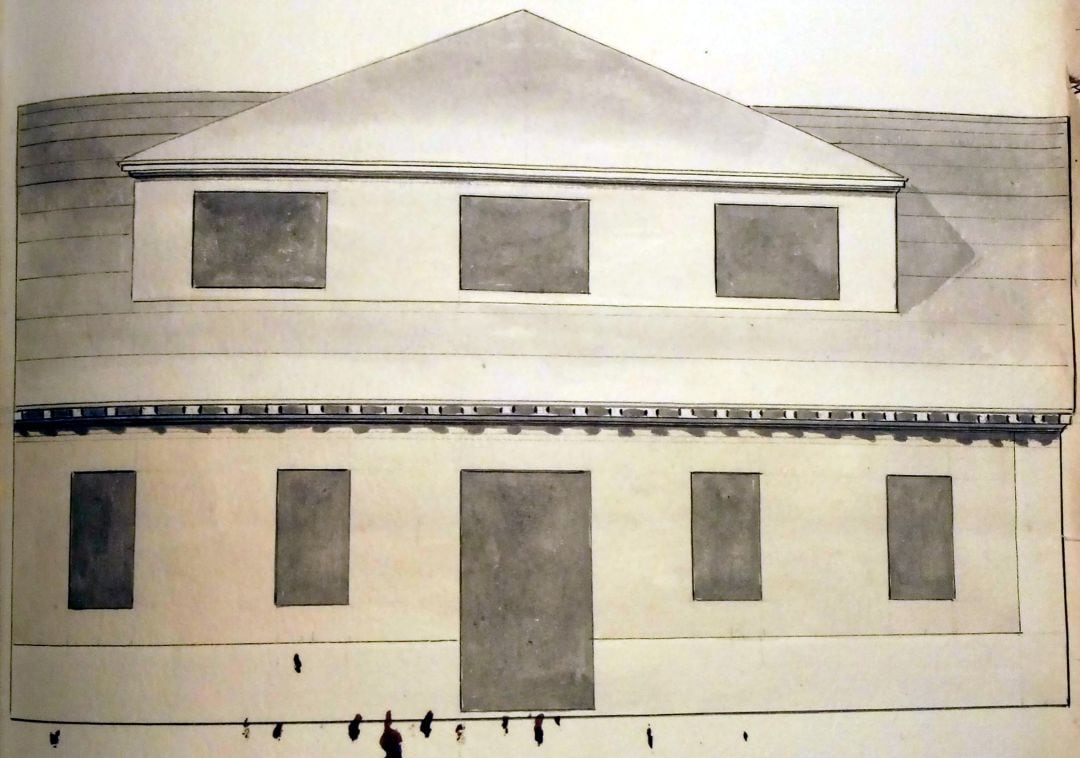 Dibujo del proyecto de fachada de “El Vascongado” 