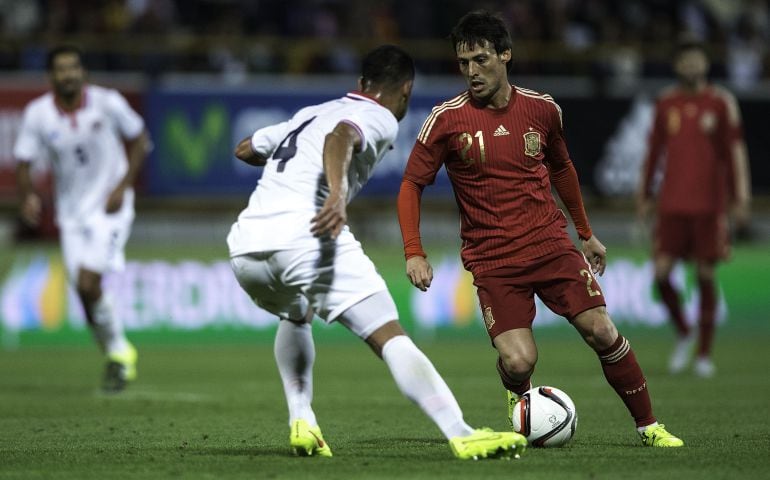 David Silva en el último partido de la Selección Española ante Costa Rica.