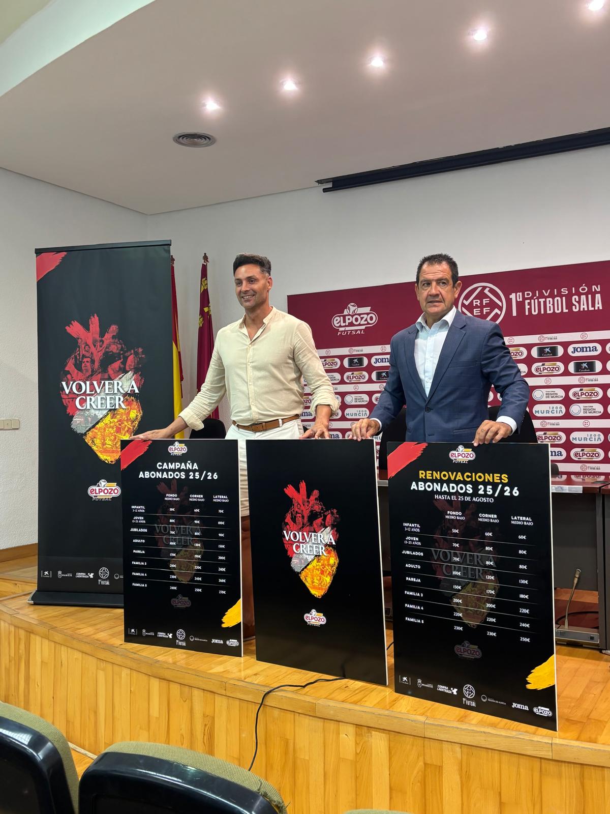 Juanjo Angosto y Fran Serrejón en la presentación de la campaña de abonos