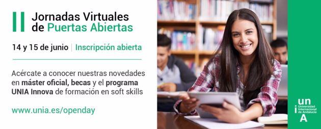 Las jornadas virtuales de puertas abiertas de la UNIA serán los días 14 y 15 de junio