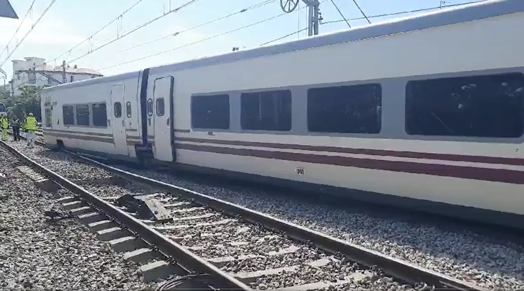 Descarrila un tren en Sitges