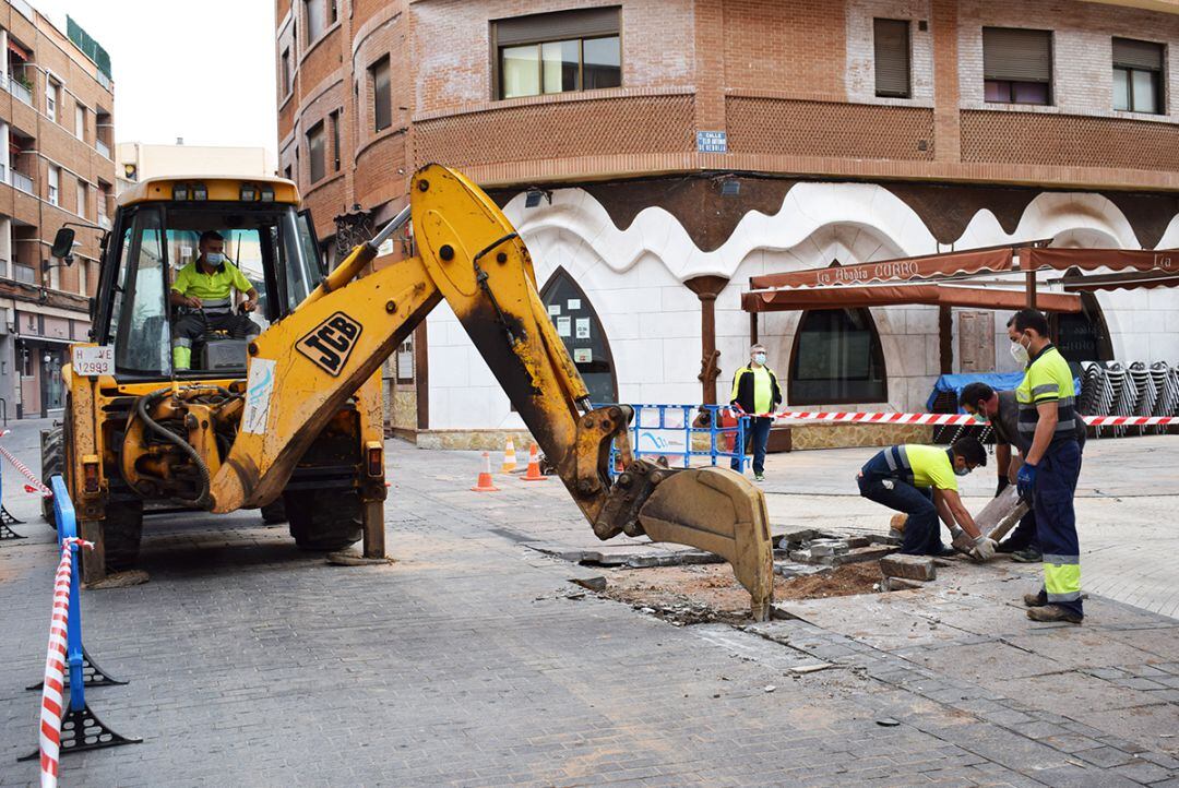 Trabajos de reparación de la avería