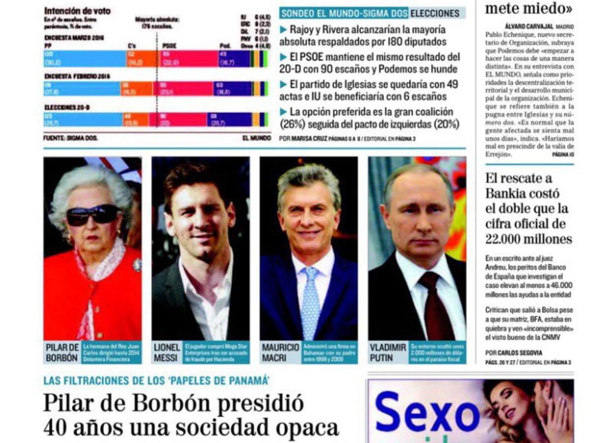 Portadas periódicos 4 de abril de 2016