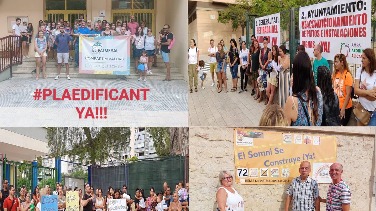 Ampas de distintos colegios de Alicante leen manifiestos para concienciar sobre la falta de mantenimiento de sus centros