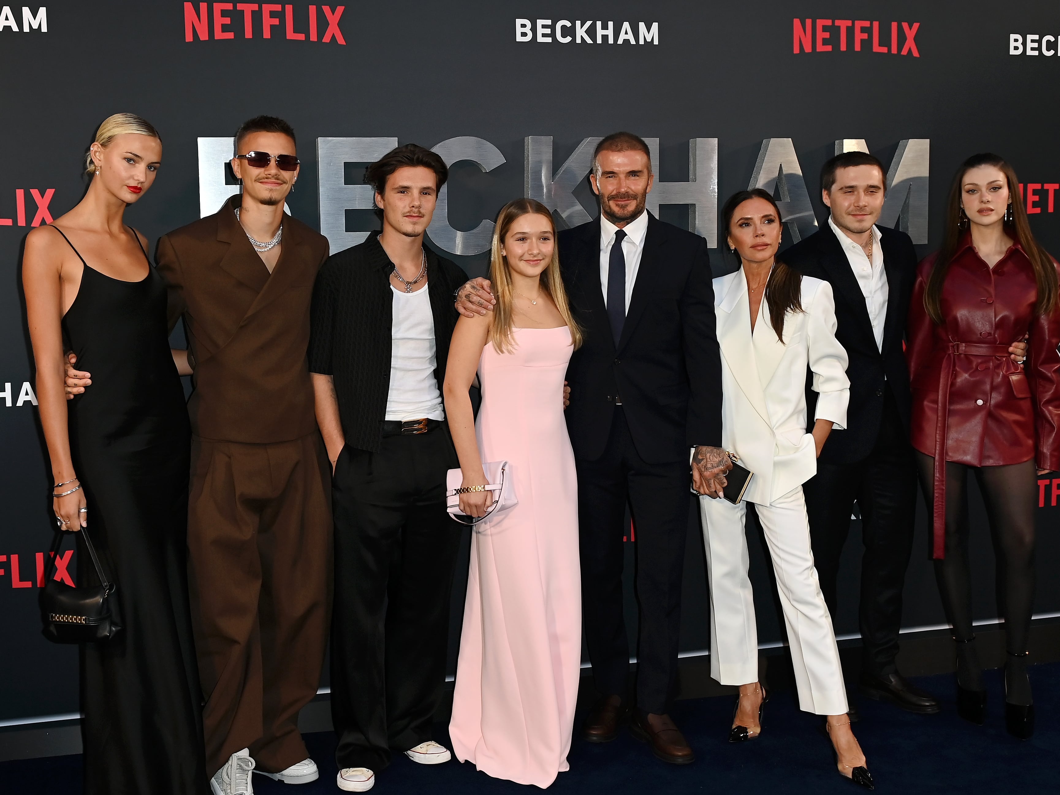 La familia Beckham en la premier del documental de Netflix. Archivo.