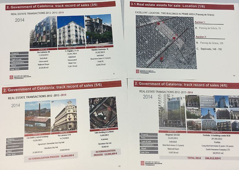 Dossier en anglès del departament d'Economia per promocionar la venda d'inmobles de la Generalitat