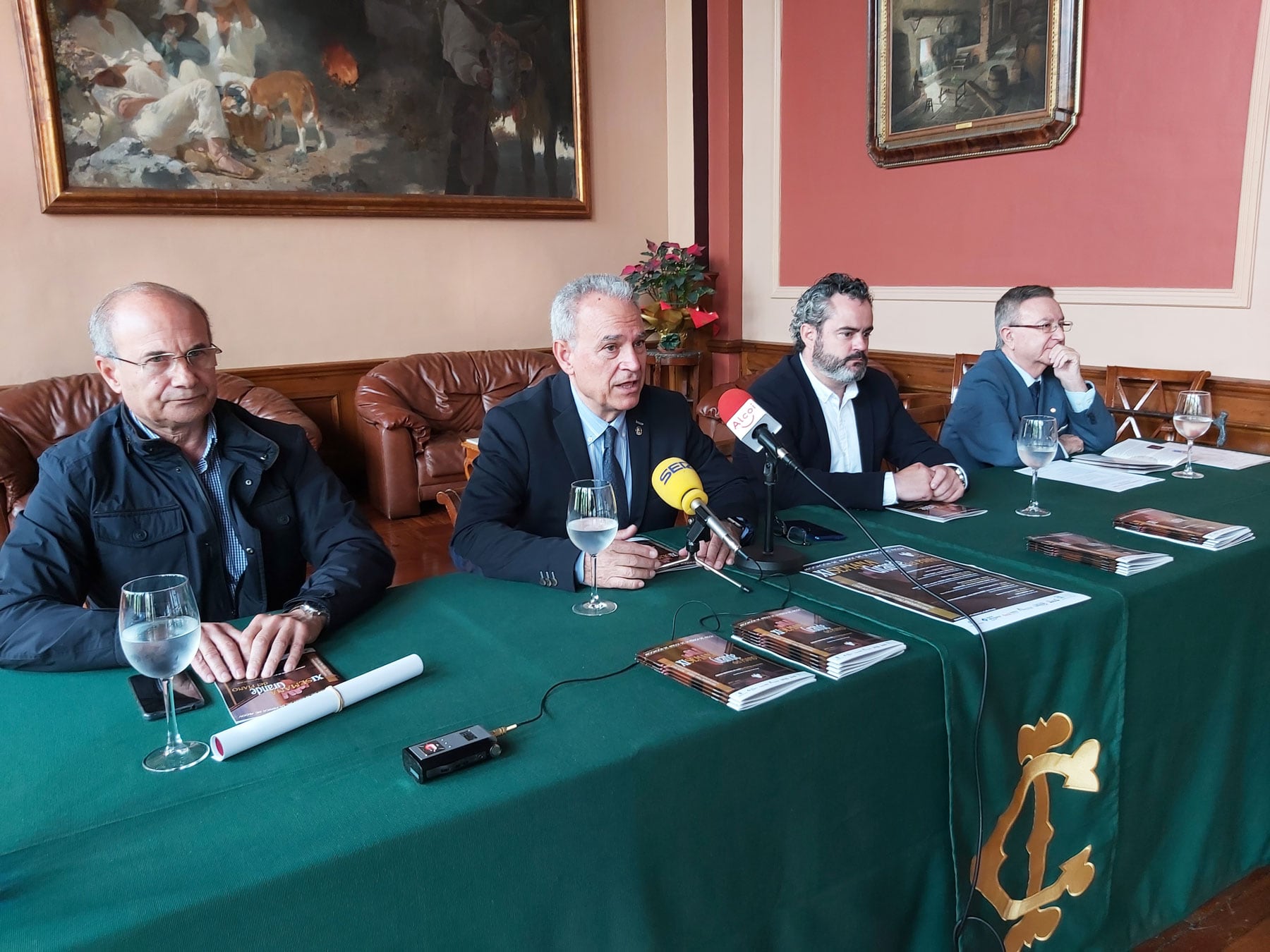 Miguel Ferrándiz, Indalecio Carbonell, Raül Llopis y Alfonso Jordá, durante la rueda de prensa de presentación de la cita cultural  en el Círculo Industrial