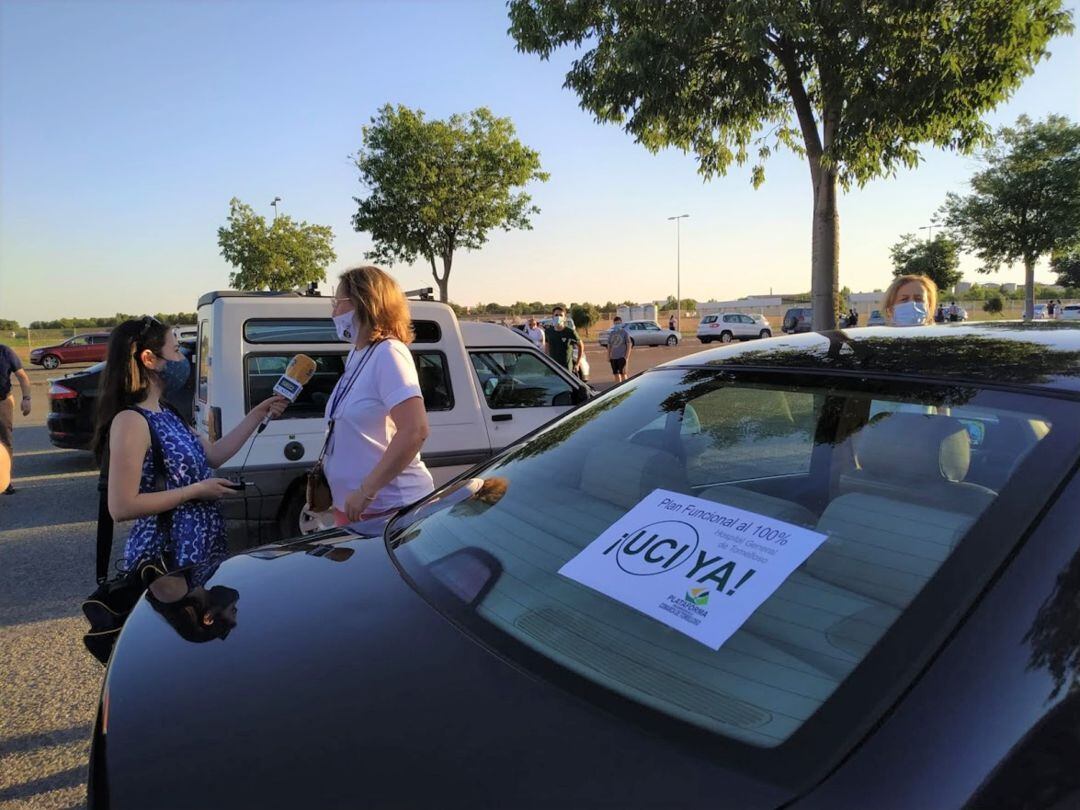 Durante la concentración de la Plataforma el pasado mes de agosto