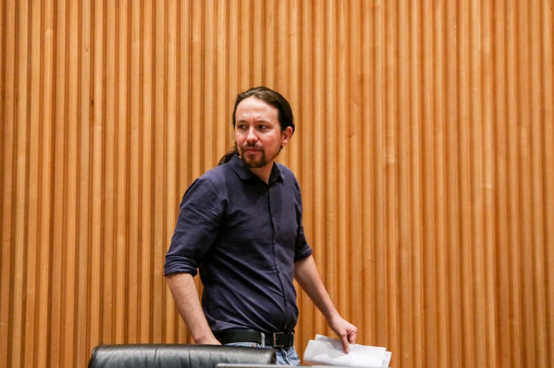 El secretario general de Podemos y presidente del grupo parlamentario, Pablo Iglesias 